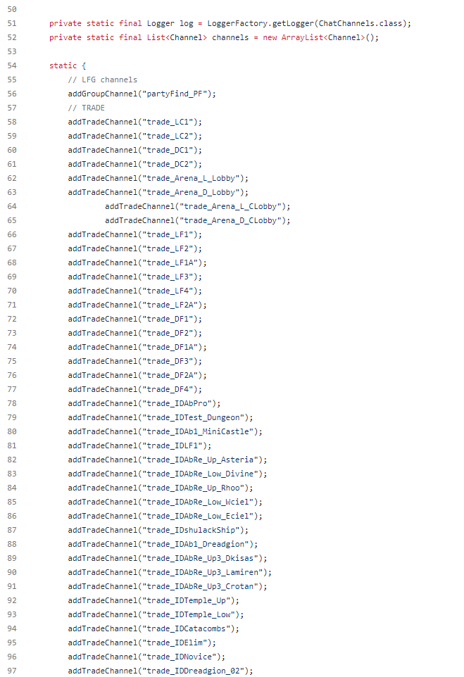 聊天服务器中的频道
